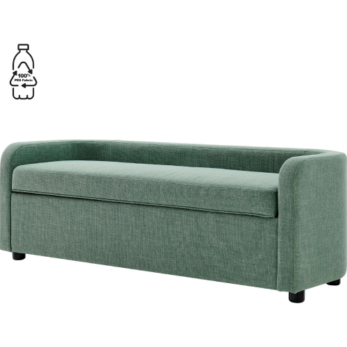 Wendy Storage Bench in Sea Green Recycled Fabric & Black Wood